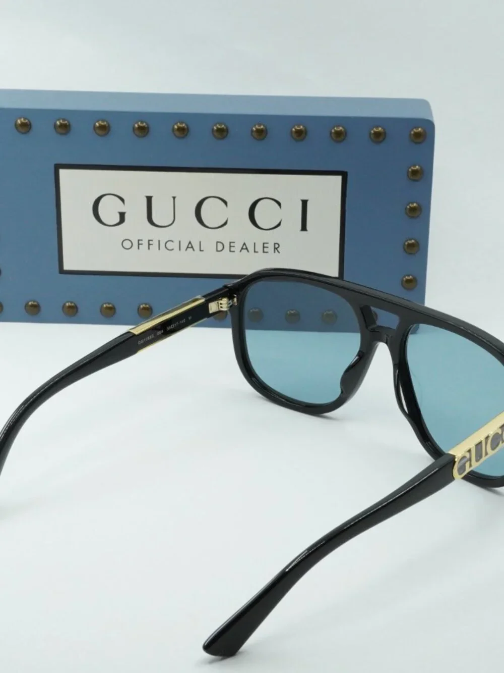 Gucci GG1188S 004 Aviator Sunglasses - Black / Blue